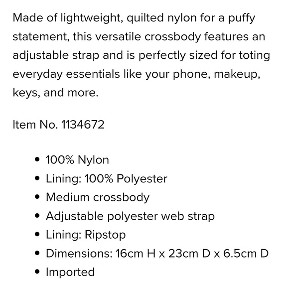 UGG Black Dalton Puff Crossbody Bag Quilted Adjustable Strap Pockets Lightweight - Picture 16 of 16